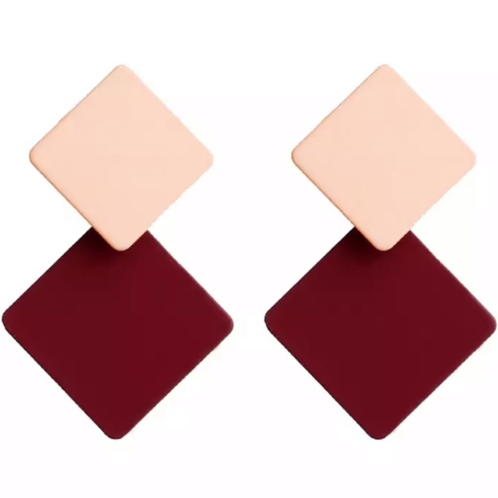 Pink and Burgundy Earrings Earthy Zen